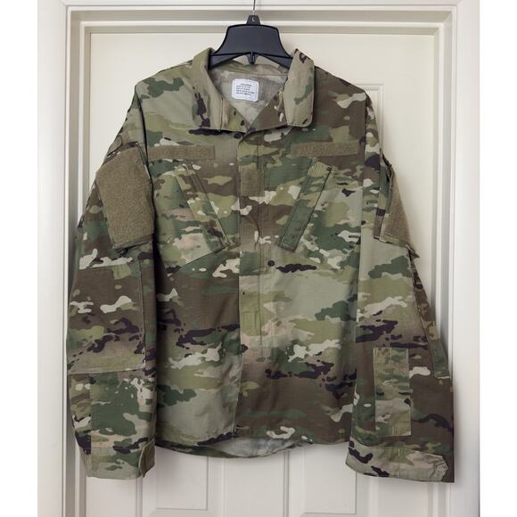 US Army Other - US Army Combat Uniform Jacket Mens Large ACU Camo Ripstop Military Coat